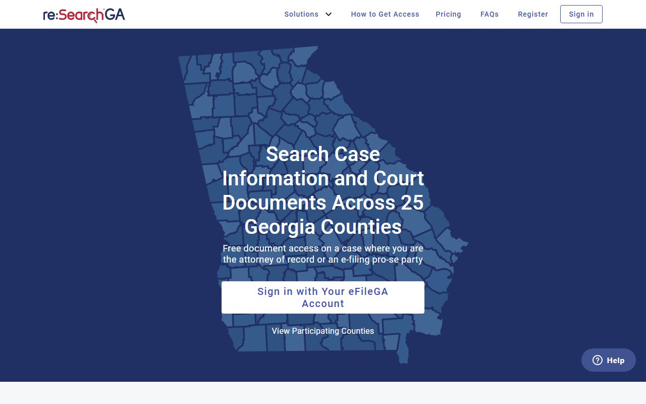 Worth County court records reSearchGA homepage