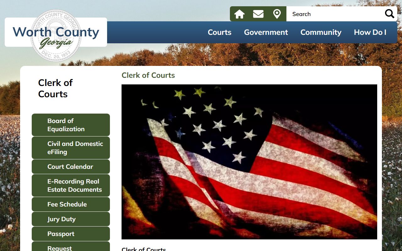 Worth County court records Clerk of Courts page
