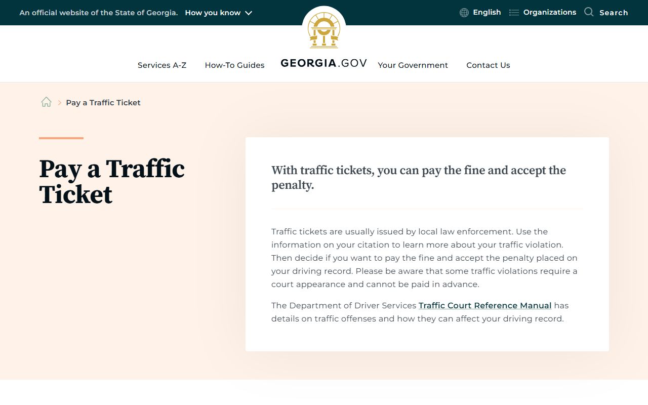 Worth County traffic court records Georgia.gov ticket payment options